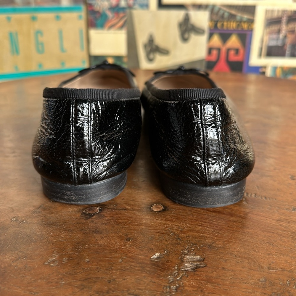 CHANEL Black Patent Leather Ballet Flats - Picture 8 of 12